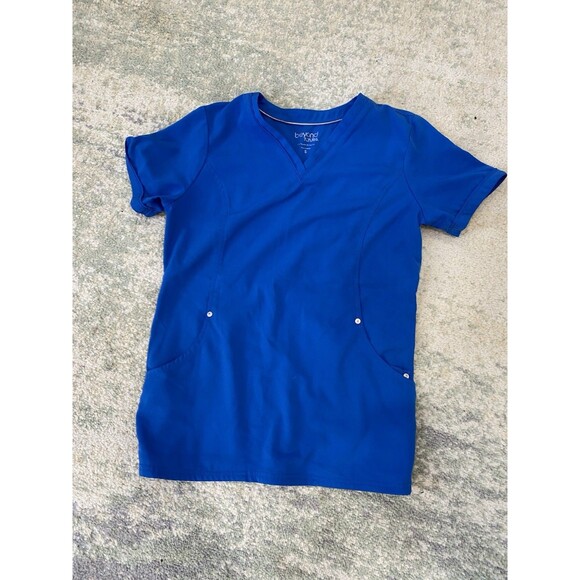 LOT (3) Scrubs Set Top Pants Beyond Scrubs Small/Med BLUE Pants (M) Shirts (S) - Picture 13 of 16